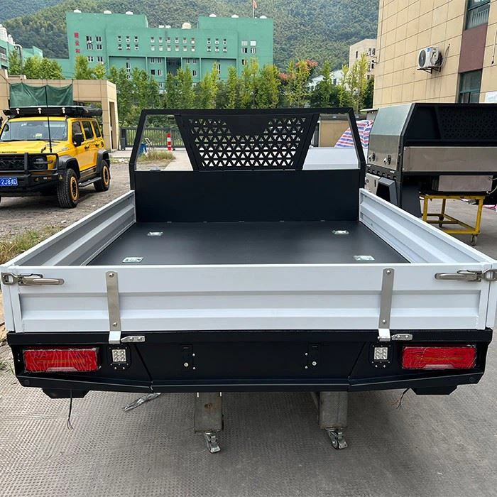 Black Heavey Duty Aluminium Tray With White Drop Side For Single Cab